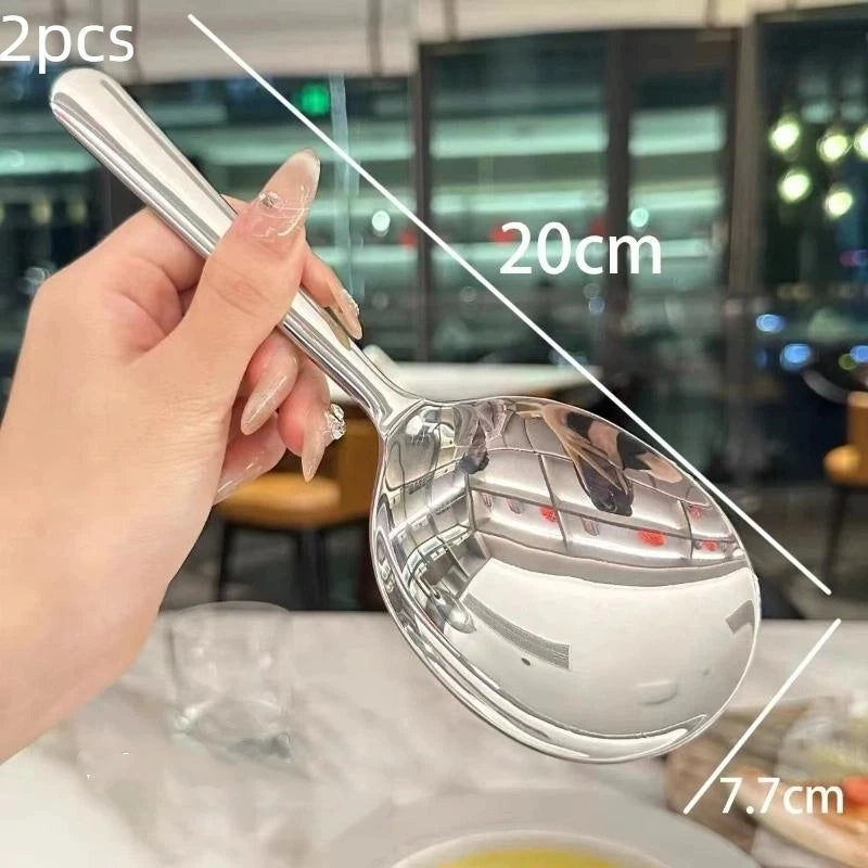 Stainless Steel Slotted Ladle & Soup Spoon Set – 1 or 2 Pack