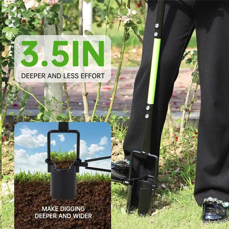 Long-Handled Bulb Planter Tool – 5-in-1 T-Handle Weeder