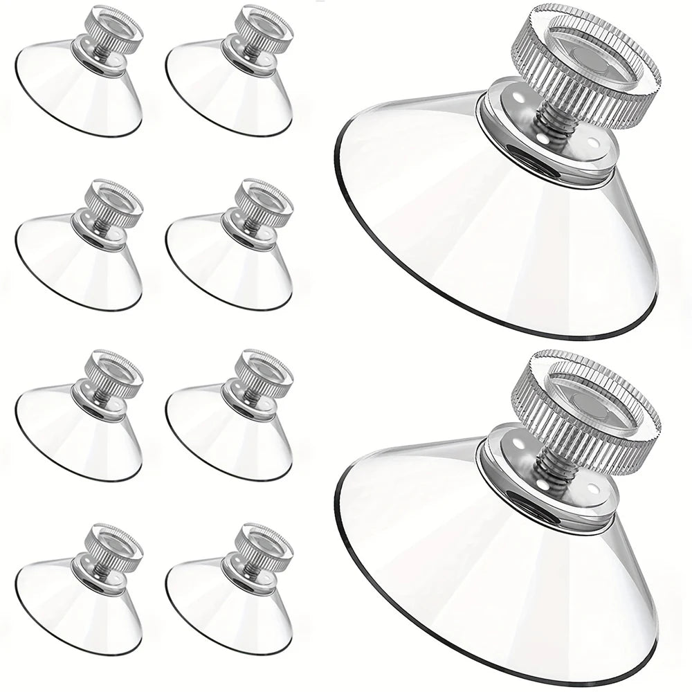 PVC Suction Cup Hooks with Screw Nuts – Clear Strong Wall Hooks