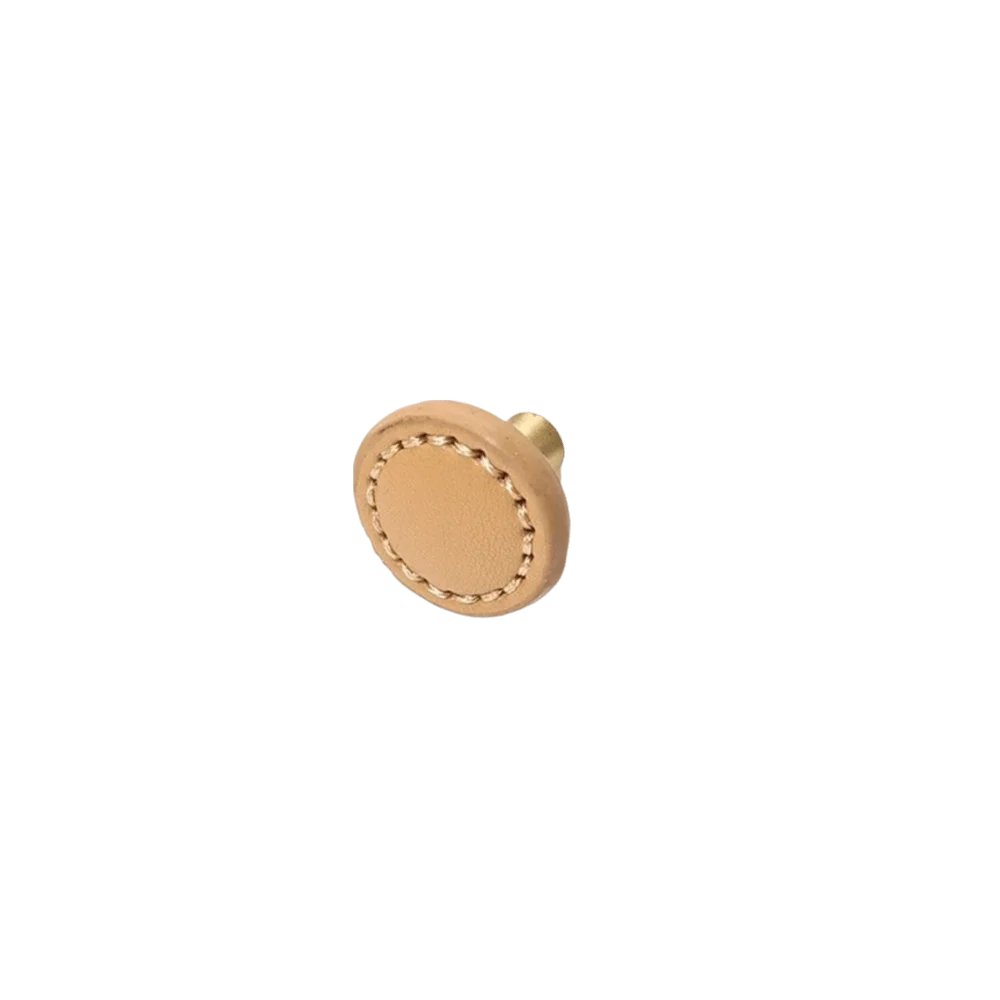 Zinc Alloy Leather Drawer Handle | Single Hole Cabinet Knob
