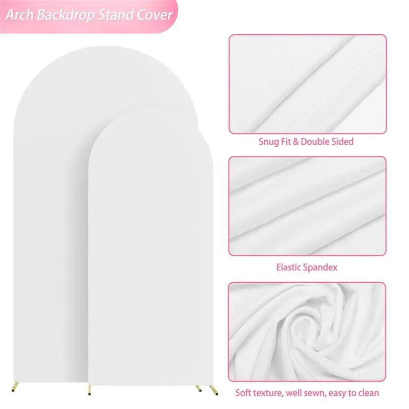 Wedding Arch Backdrop Cover + 100 Balloons – White Spandex