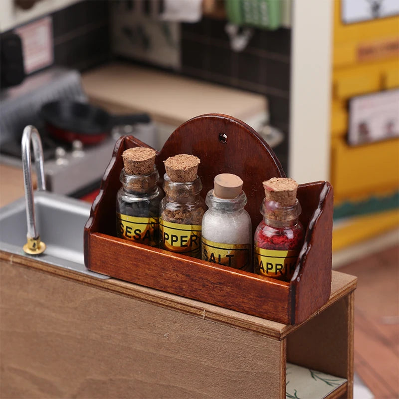 1:12 Dollhouse Mini Spice Rack Wall Shelf Kitchen Décor