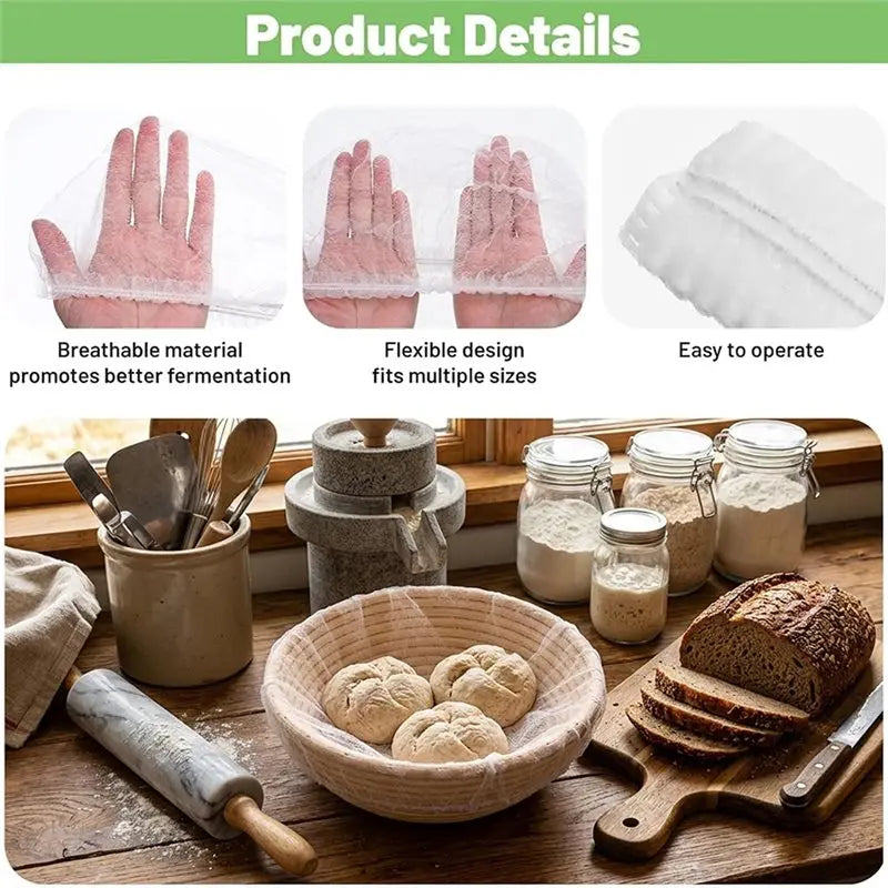 50-Pack Disposable Banneton Liners – Non-Stick Bread Proofing Cover