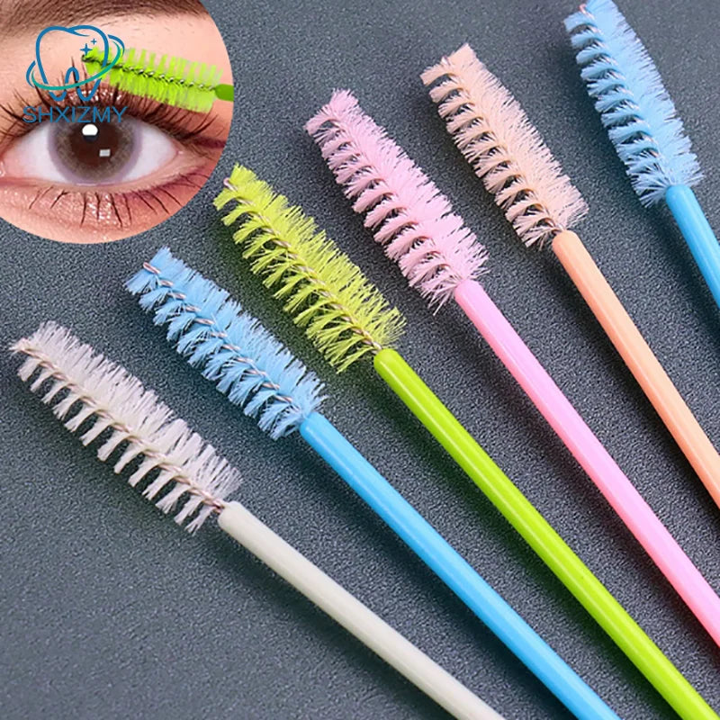 50-Pack Disposable Mascara Wands & Eyelash Spoolie Brushes