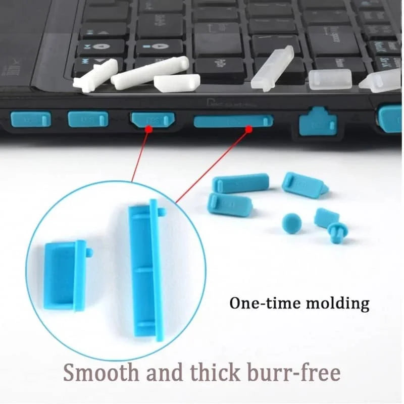 16-Pc Silicone Laptop Port Dust Plug Cover Set – Universal USB