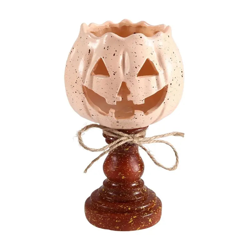 Rustic White Pumpkin Tealight Candle Holder | Farmhouse Fall Decor