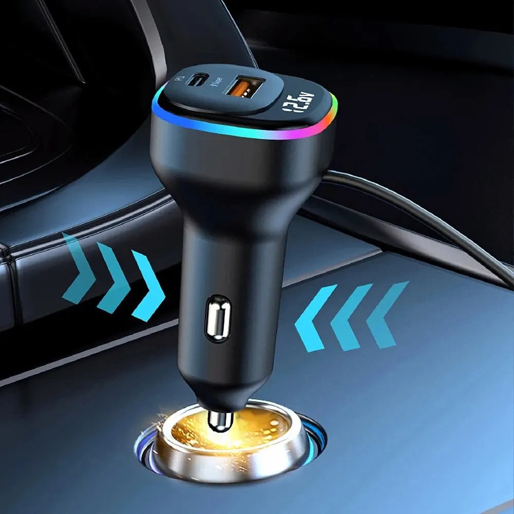 VIBE 66W Car Charger 6-Port USB Type-C PD QC3.0 Fast Charge