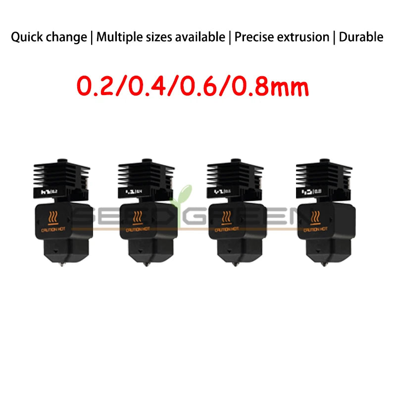 H2D Hotend Nozzle Kit for Bambu Lab – 0.2/0.4/0.6/0.8mm