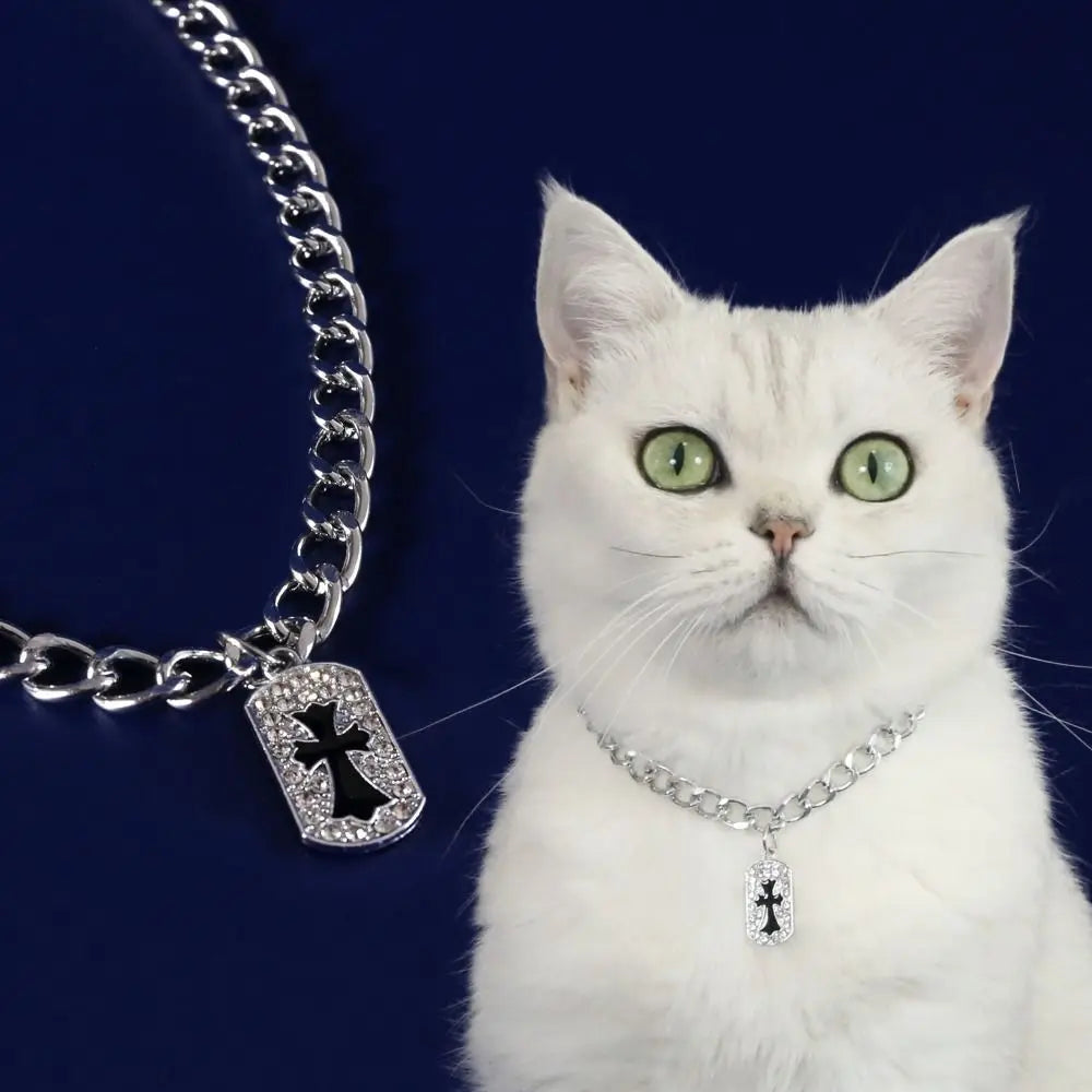 Zircon Cross Pendant Pet Necklace – Cat & Small Dog Collar