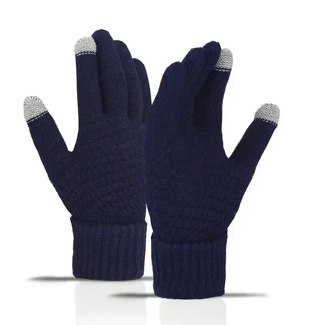 Stretch Knit Winter Gloves Windproof Warm Full Finger Unisex
