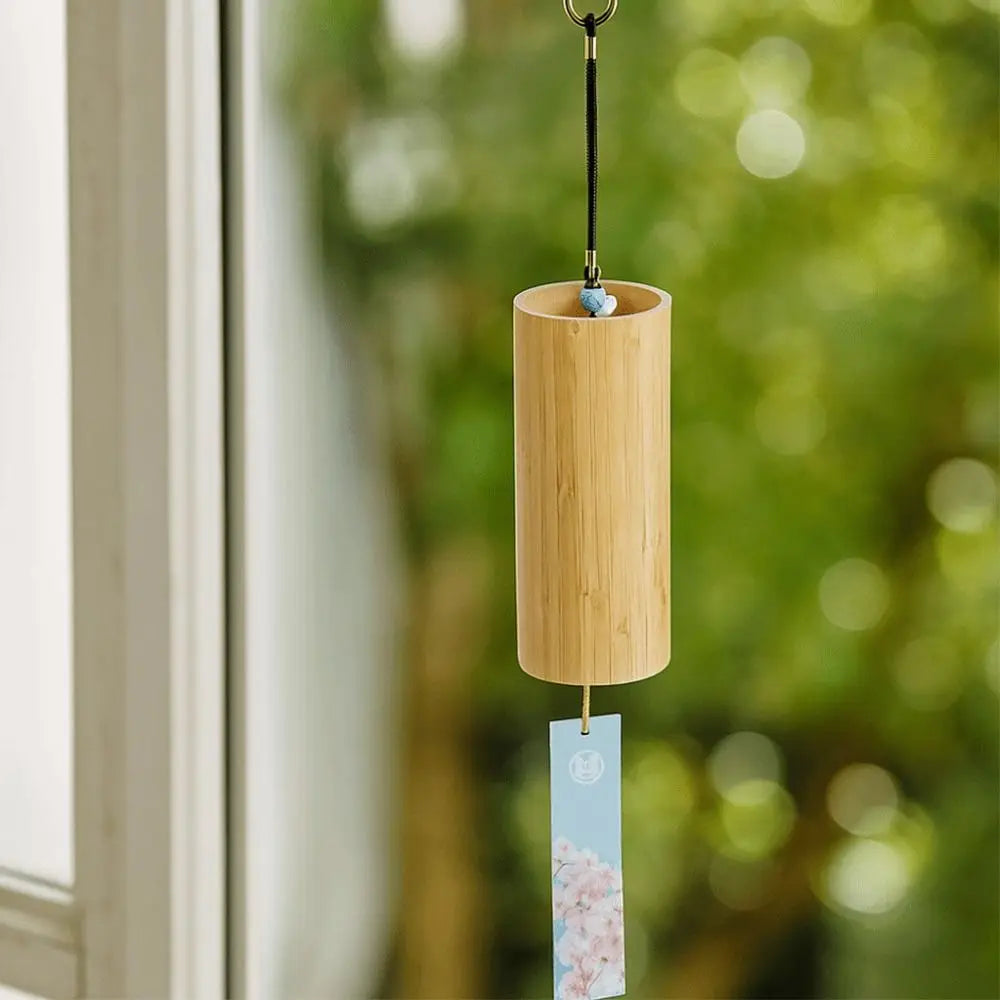 Natural Bamboo Wind Chimes – Maple Leaf Pendant Home Décor
