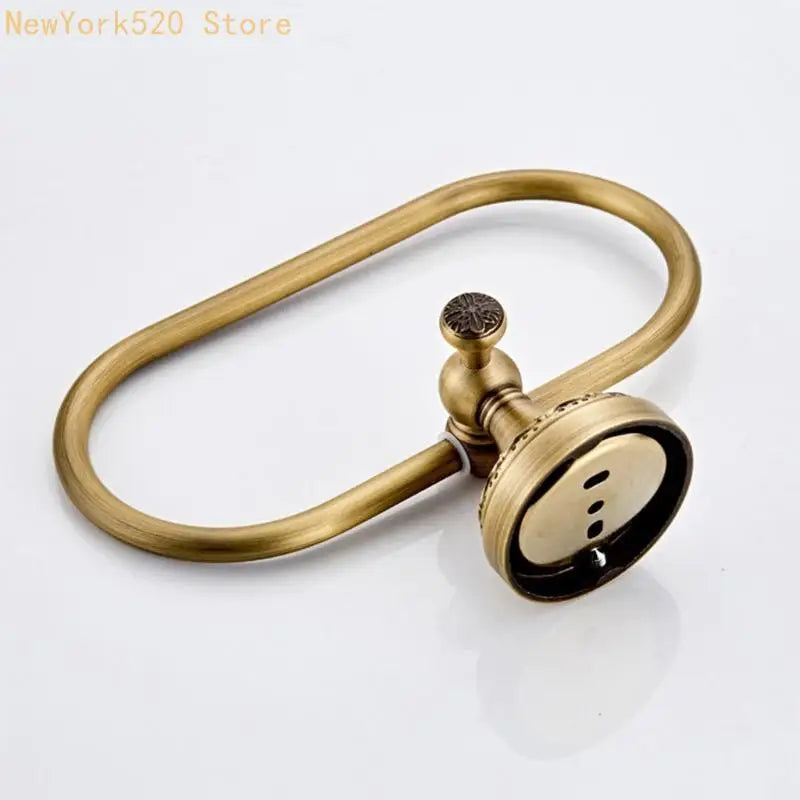 Wall Mounted Brass Towel Ring – Antique Oval Bathroom Holder