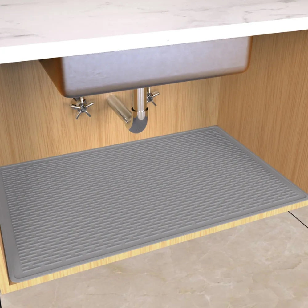 Silicone Under Sink Mat 34"×22" Waterproof Cabinet Liner