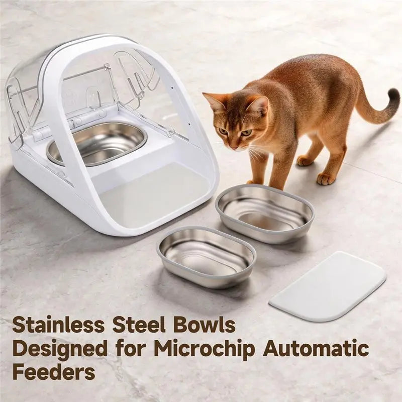 6-Pack Stainless Steel Bowls for RFID Microchip Cat Feeder