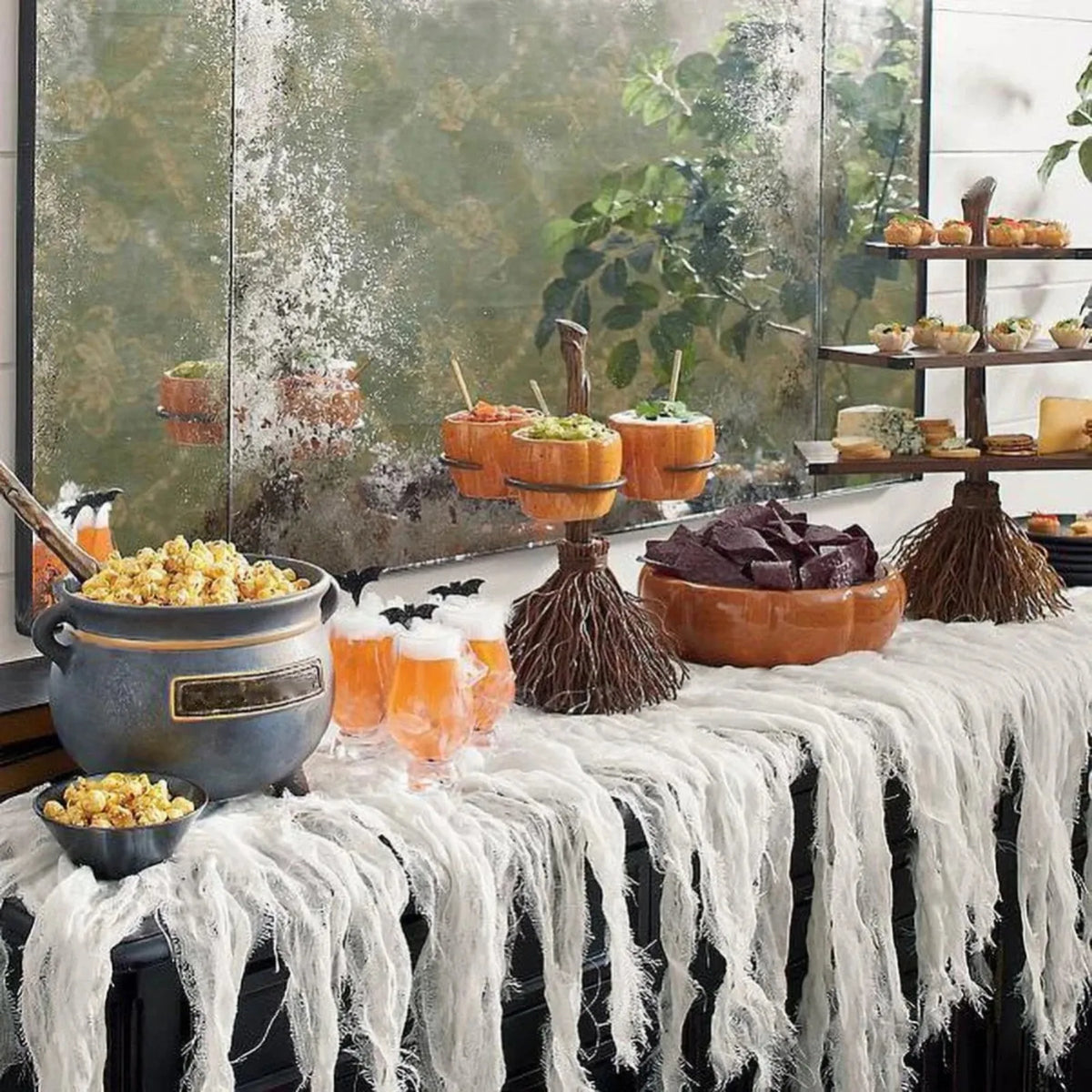 Halloween Witch Cauldron Snack Bowl with Spoon | Resin Decor