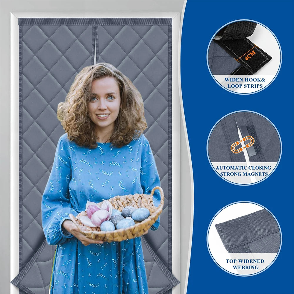 Magnetic Thermal Insulated Door Curtain – Windproof & Waterproof