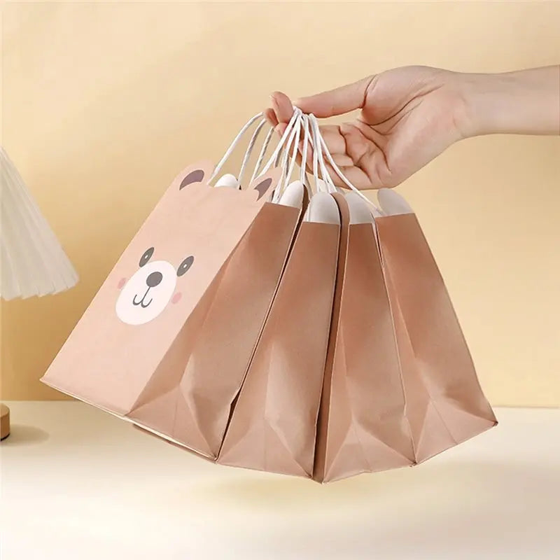 Teddy Bear Gift Bags 20 Pcs – Kraft Paper Party Favors