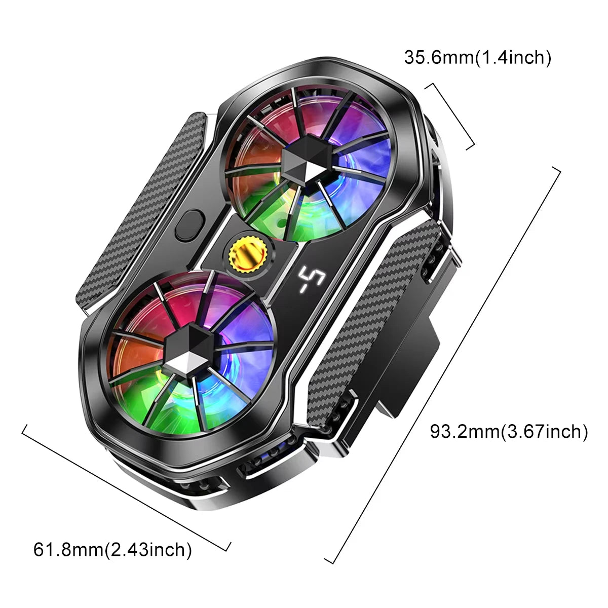 Semiconductor Dual Fan Phone Cooler for Gaming & Streaming