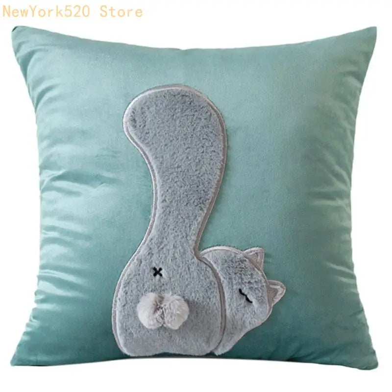 Rabbit Cushion Cover 45x45cm Square Sofa Decorative Pillow