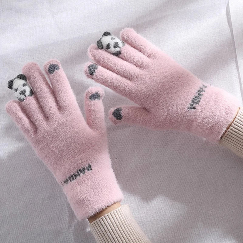 Women's Winter Touch Screen Knit Gloves – Warm Stretch Full Finger