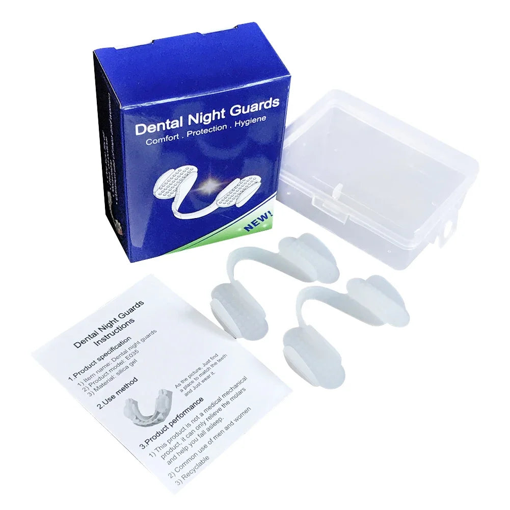 2-Pack Silicone Night Guard – Soft Anti-Grinding Teeth Pads