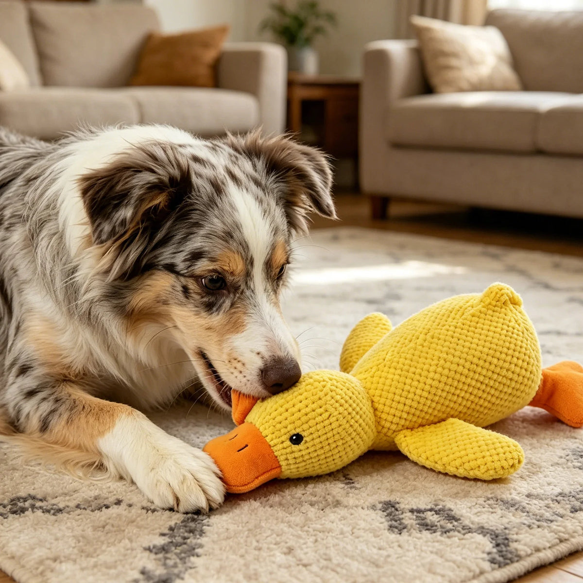 Plush Squeaky Duck Dog & Cat Toy – Chew-Resistant Cuddle