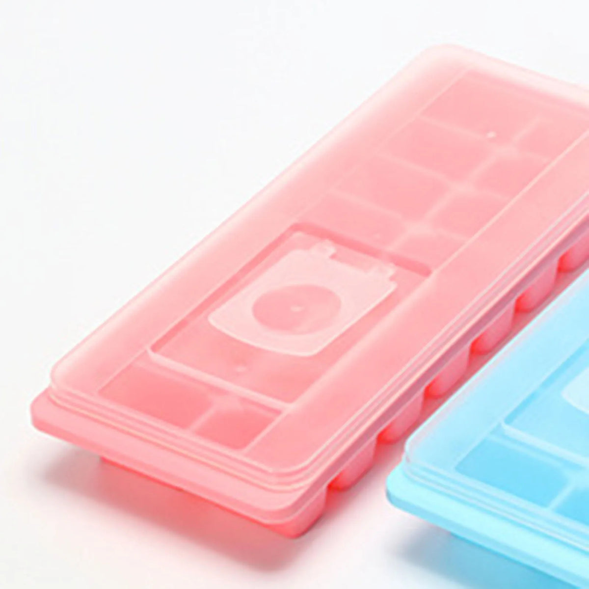 Square Ice Cube Tray with Lid – 16-Grid Flexible Reusable Mold