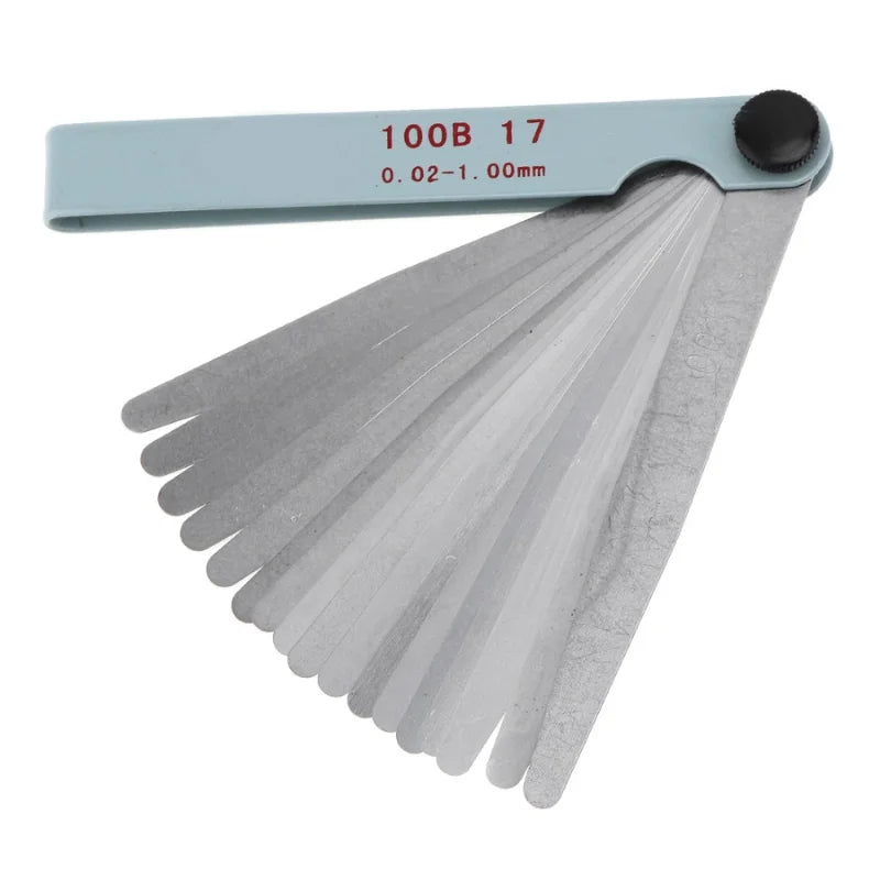 17-Blade Metric Feeler Gauge 0.02–1.00mm Engine Valve Tool