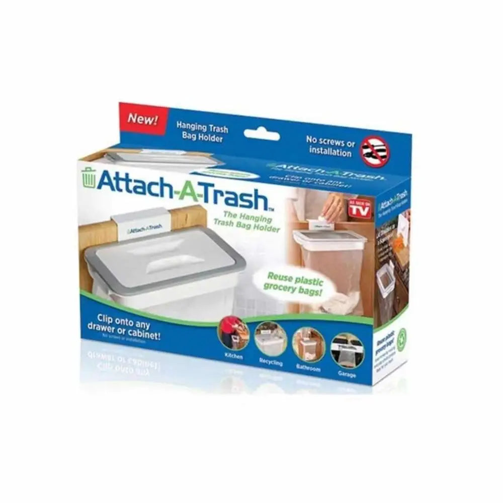 Hanging Trash Bag Holder with Lid – Cabinet Door Organizer