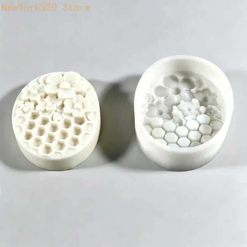 3D Flower Oval Silicone Soap Mold for Handmade Crafts