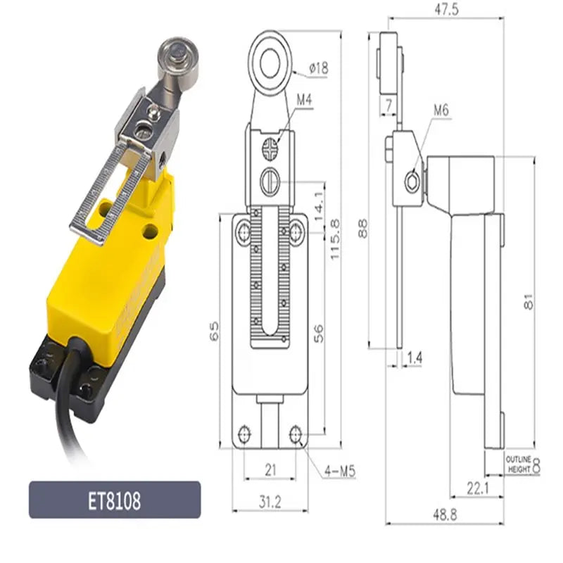 ET8108-CF Waterproof Limit Switch – Garage & Farm Positioning