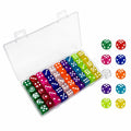 50-Pack 14mm 6-Sided Acrylic Dice – 10 Colors for Board Games