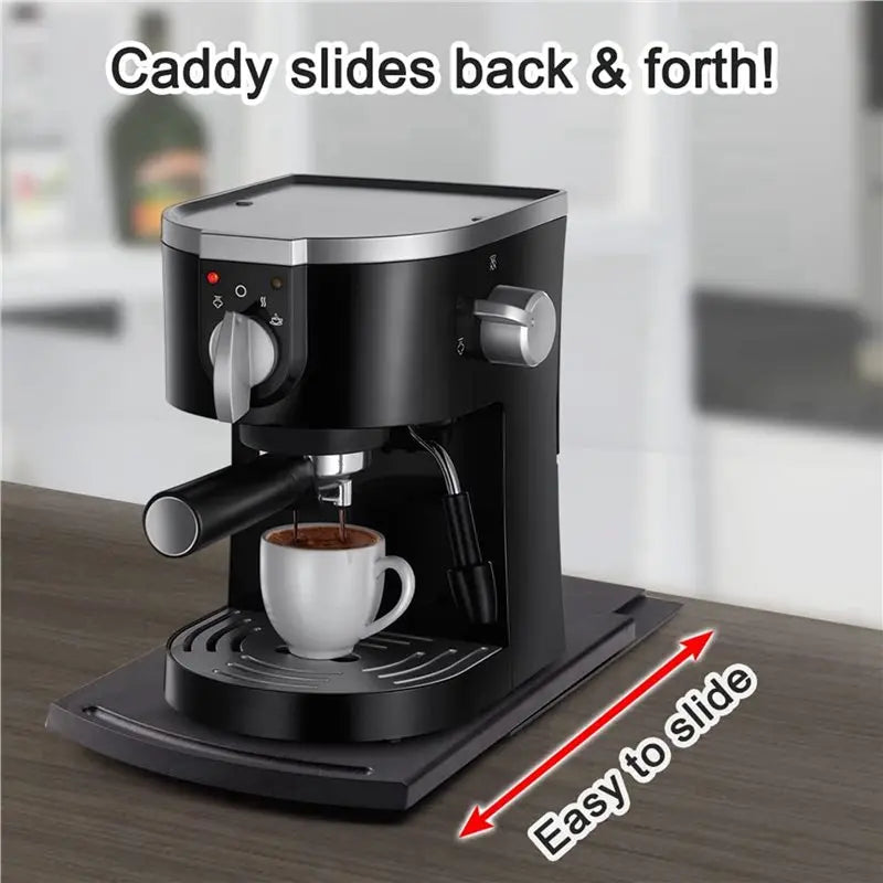 Kitchen Caddy Sliding Tray with Wheels – 2-Pack Black