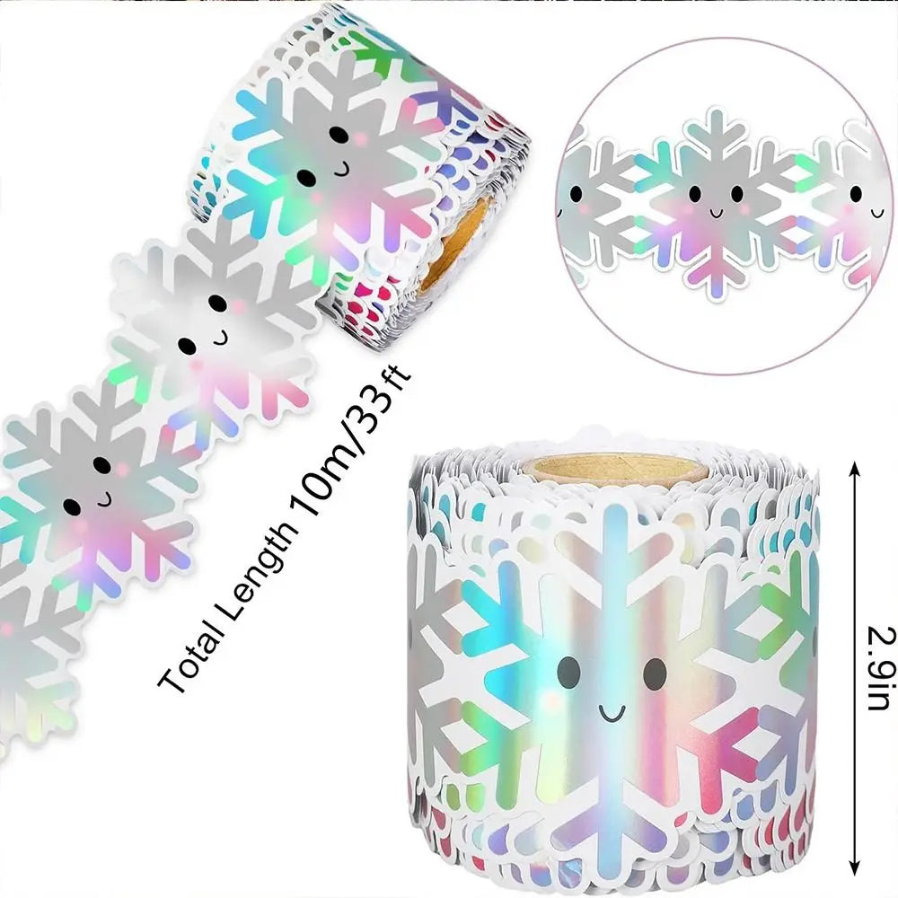 Christmas Border Stickers – Snowflakes, Bells & Candy Designs