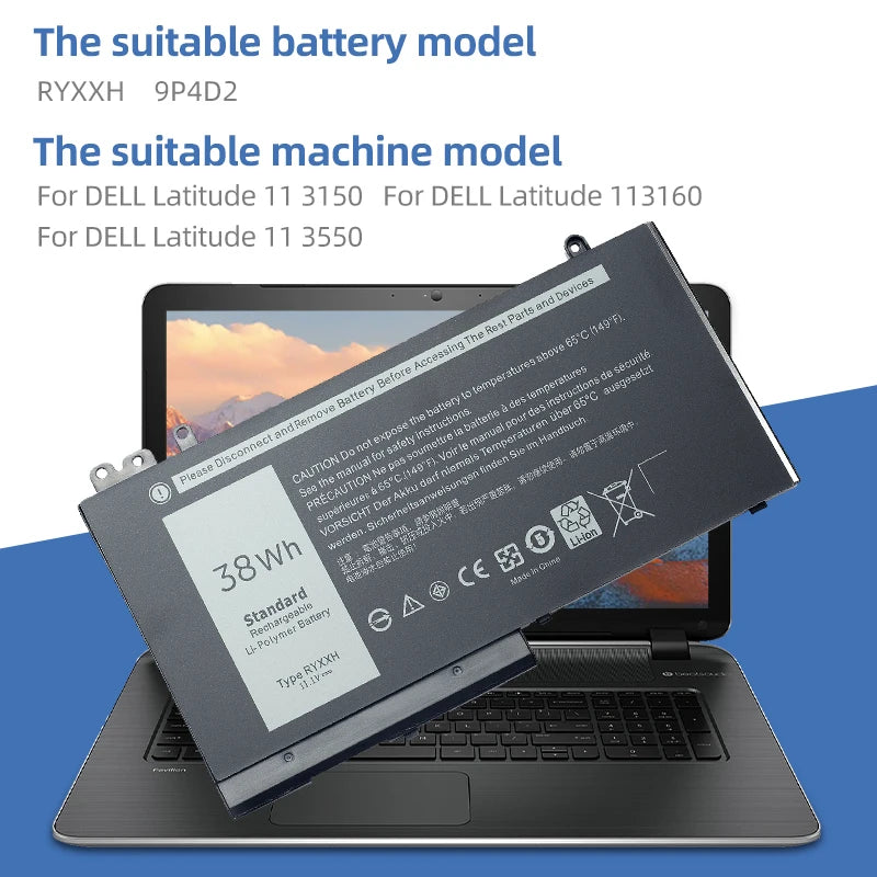SUOZHAN RYXXH Dell Latitude Battery 11.1V 38Wh E5250 E5450 E5550