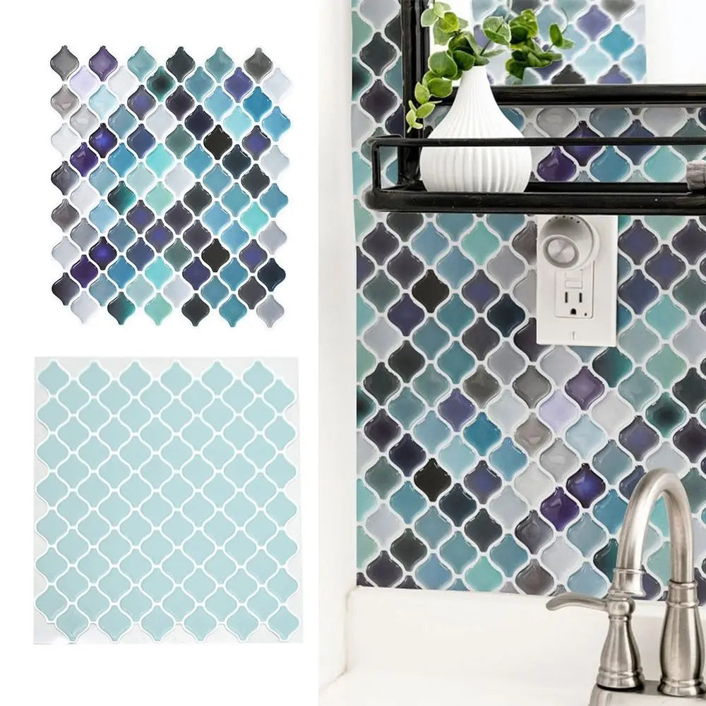 3D Mosaic Crystal Epoxy Wall Stickers – Self-Adhesive Backsplash