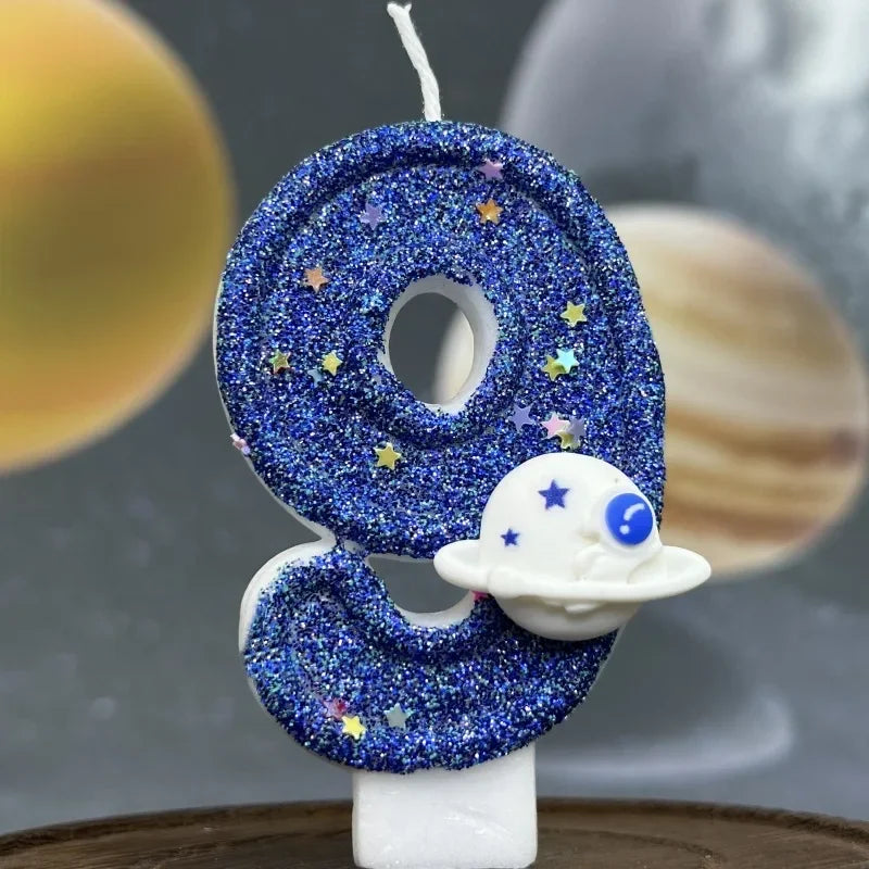 Number Birthday Candles Planet Universe Cake Topper