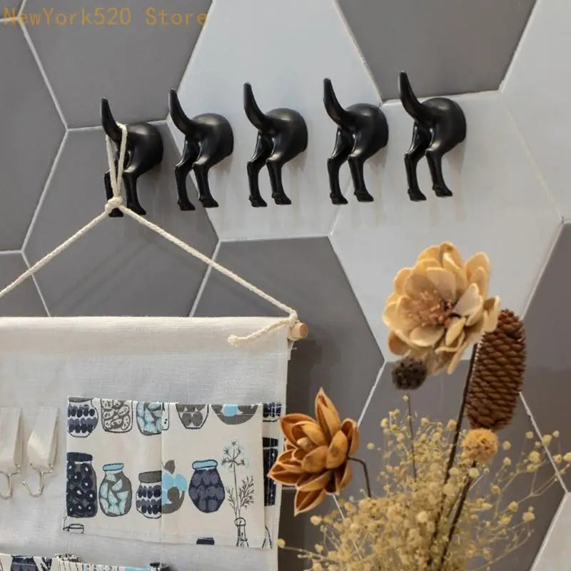 4Pcs Nordic Dog Tail Wall Hooks – Hat Key Coat Hanger