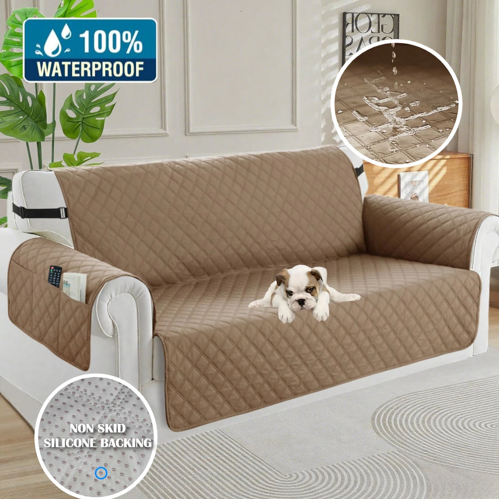 Waterproof Non-Slip Sofa Cover with Elastic Straps | Pet Friendly
