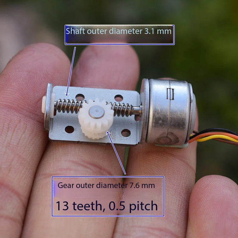 15BY Mini 15mm 2-Phase Stepper Motor Linear Screw Shaft & Gear DIY