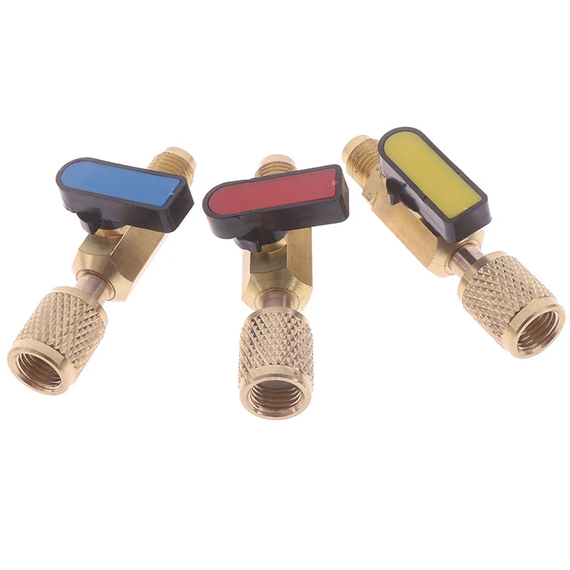 1/4" SAE Brass Ball Valve for AC Refrigerant Charging R22 R410a