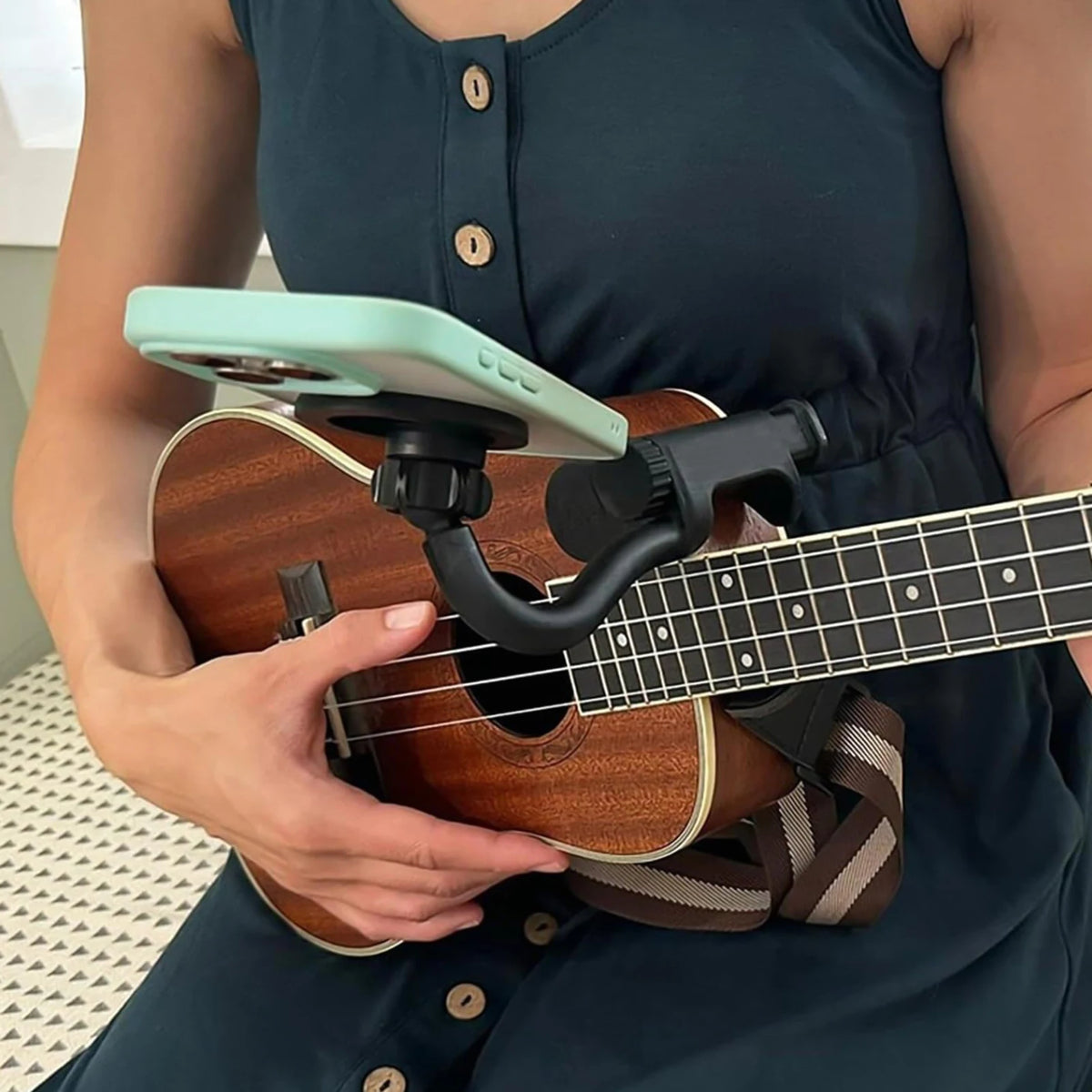 Magnetic Guitar & Ukulele Phone Holder | Adjustable Mount