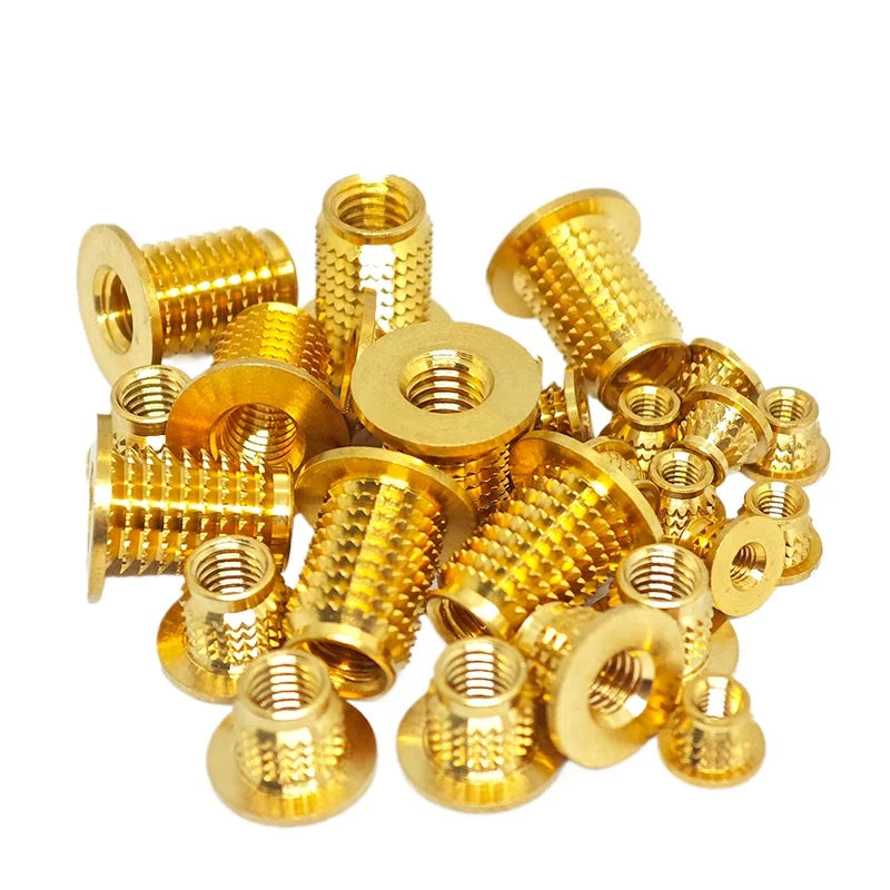 Brass Knurled Threaded Inserts M3 M4 M5 M6 Cold Press Nutserts
