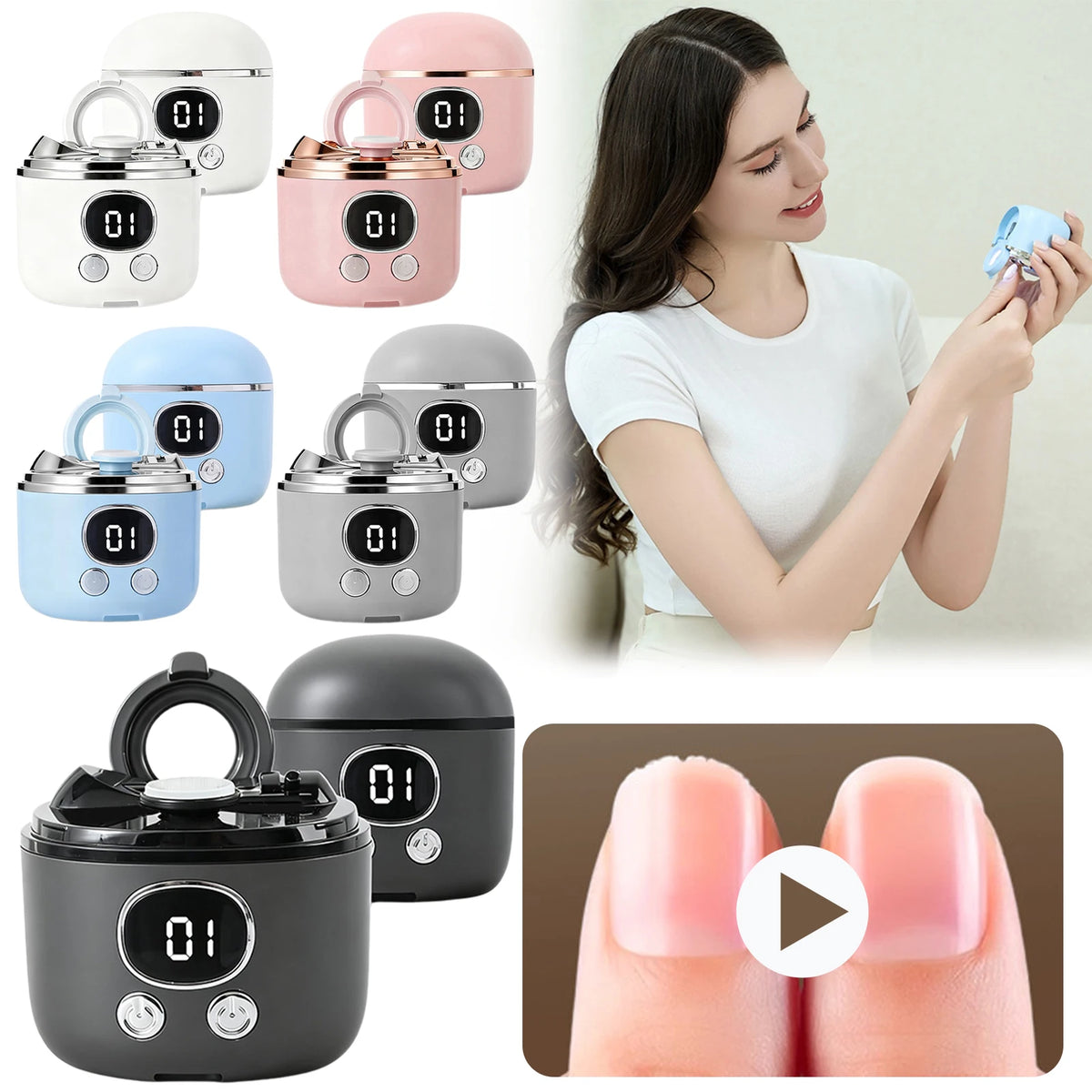 Electric Nail Clipper with LED Light & Magnifier | USB Rechargeable