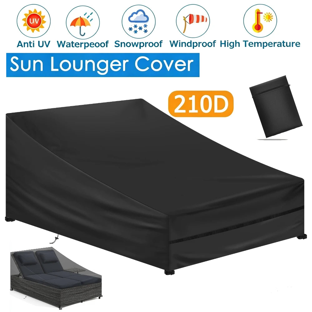 Waterproof Patio Chaise Lounge Cover – UV & Dustproof