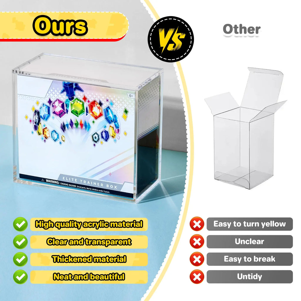 Acrylic Display Case for Pokémon Booster Box – Magnetic Anti-UV