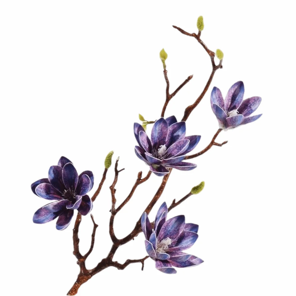 Pink Artificial Magnolia Flower Branch – 72cm Faux Blossom Décor