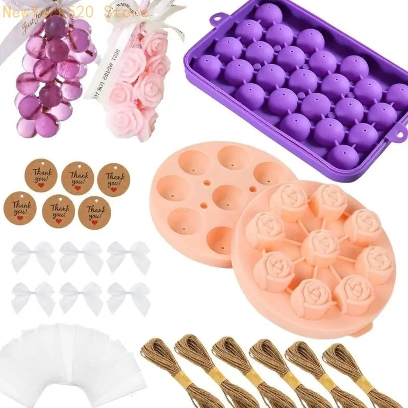 Soap Making Kit – Silicone Molds, Twine, Gift Bags & Ribbons