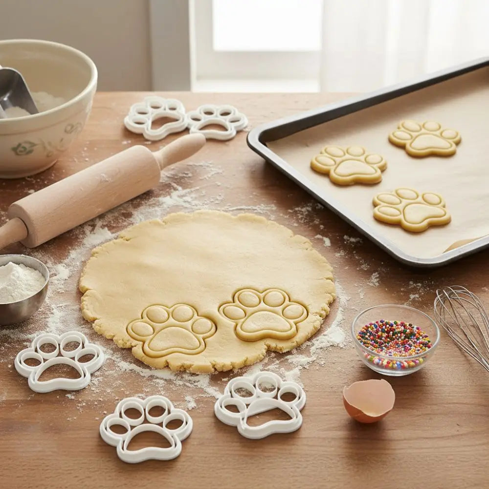 4PCS Paw Print Cookie Cutters – BPA-Free Baking Tool Set