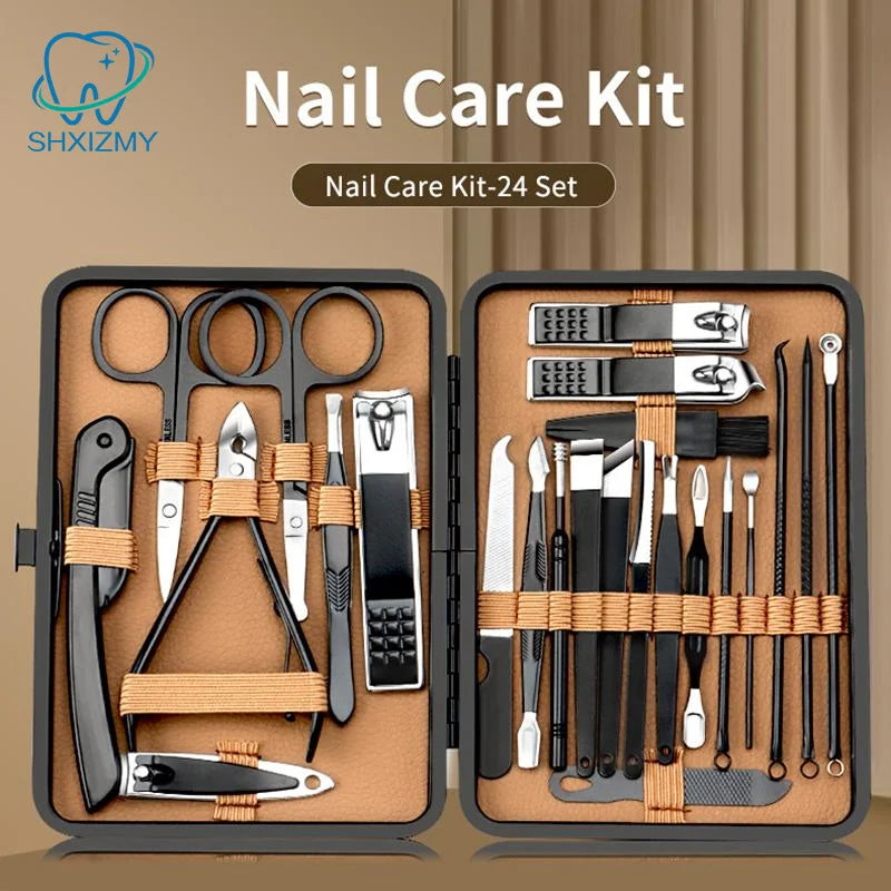 Stainless Steel Manicure & Pedicure Set – 7/16/24 Pcs Nail Kit